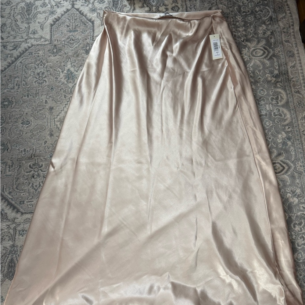 Elegant Cream Satin Skirt